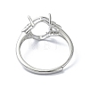 Adjustable 925 Sterling Silver Ring Components STER-K179-31P-3