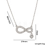 Valentine's Day 304 Stainless Steel Micro Pave Clear Cubic Zirconia Infinity with Heart Pendant Necklaces for Women FS-WGC932D-02-2