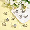 DIY 304 Stainless Steel Heart Finger Rings Making Kits STAS-HY0001-96-4