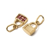12Pcs 304 Stainless Steel Micro Pave Cubic Zirconia Charms STAS-B133-03G-2