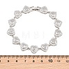 Brass Pave Cubic Zirconia Heart Tennis Bracelets for Women KK-CBA68DA-09P-01-5