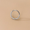 F136 Titanium Alloy Micro Pave Clear Cubic Zirconia Cartilage Earrings WG72C09-04-1-1