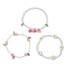 3Pcs 3 Colors Acrylic Charms Bracelets Sets for Women BJEW-TA00577-02-4