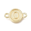 Brass Disc with Initial Links Connector Charms KK-E802-36G-O-1