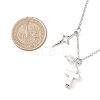Alloy Cross Star Pendant Brass Cable Chain Necklaces for Women NJEW-JN05789-3