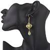 Lantern 304 Stainless Steel Synthetic Imperial Jasper Dangle Earrings EJEW-MZ00609-5