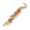 3Pcs 3 Styles Natural Mixed Stone Faceted Round Beaded Pendants PALLOY-JF03604-6