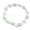 4Pcs 4 Colors Cat Eye & Imitation Austrian Crystal Beads Stretch Bracelets for Women BJEW-TA00695-3