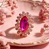 Zinc Alloy Glass Finger Rings UG8757-10-1