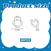 60Pcs Brass Open Jump Rings KK-UN0006-09S-3