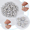 Handmade Polymer Clay Rhinestone European Large Hole Beads with Silver Color Plated Brass Cores FPDL-PA0001-02B-6