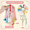 Polyester Single Face Satin Ribbon with Wood Hanging Ornaments HJEW-BC00118-2
