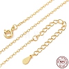 925 Sterling Silver Chain Necklace NJEW-A011-02G-3
