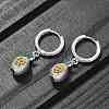 Brass Cubic Zirconia Hoop Earrings EJEW-Q015-02P-A-4