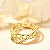 Rack Plating Brass Micro Pave Cubic Zirconia Cuff Finger Rings for Women RJEW-C117-02G-2