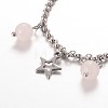 Moon & Star Stainless Steel Gemstone Charm Bracelets BJEW-JB01935-01-3