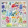50Pcs Mixed Styles Flower Pattern Waterproof PVC Plastic Stickers X-STIC-PW0001-367-2