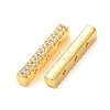 Brass Micro Pave Clear Cubic Zirconia Rectangle Spacer Bars CU-H003-02G-3