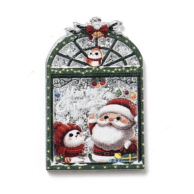 Christmas Theme Opaque Printed Acrylic Pendants SACR-Z005-07B-1