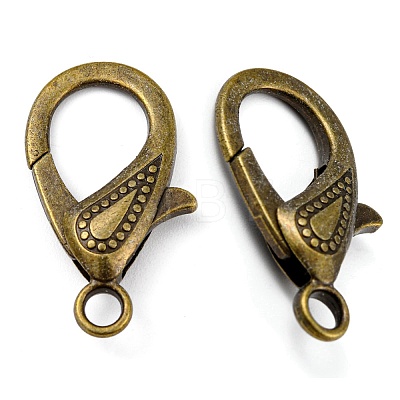 Tibetan Style Alloy Lobster Claw Clasps PALLOY-O027-AB01-1