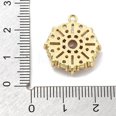 Brass Micro Pave Clear Cubic Zirconia Pendants KK-L228-10G-1