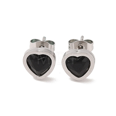 3 Pairs 3 Colors 304 Stainless Steel Heart Stud Earrings for Women EJEW-K279-07P-01-1