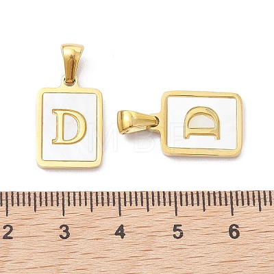 Ion Plating(IP) 304 Stainless Steel Pave Shell Pendants X-STAS-G327-01G-D-1