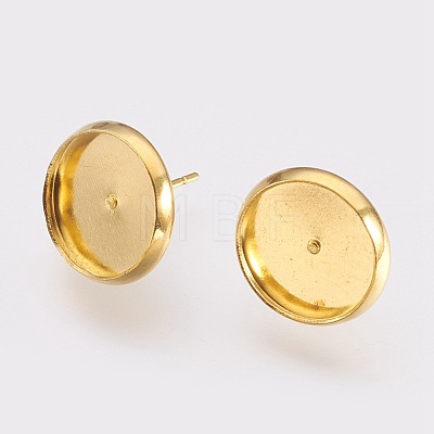 Brass Stud Earring Settings X-KK-MSMC018-03-1