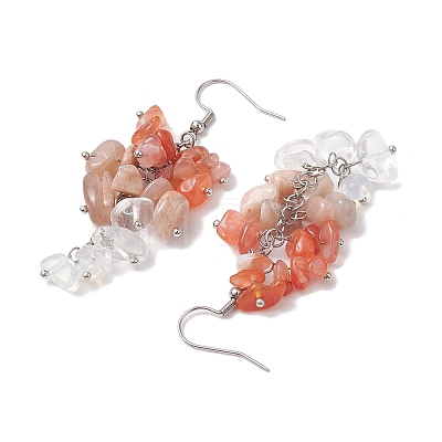 Natural Agate Earrings EJEW-TA00462-02-1