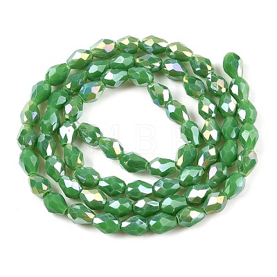 Opaque Solid Color Electroplate Glass Beads Strands EGLA-N013-P4mm-B04-1