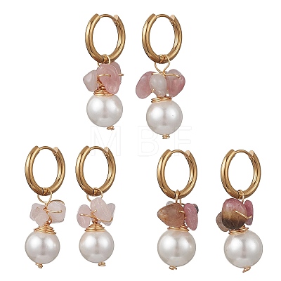 3 Pairs Round 202 Stainless Steel Hoop Earrings EJEW-JE06974-01-1