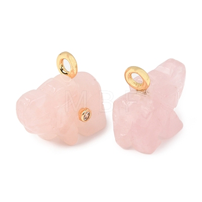 Natural Rose Quartz Carved Pendants G-H357-01G-14-1