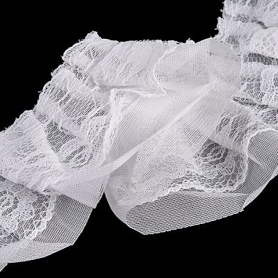 Gorgecraft 10M Double-Layer Pleated Polyester Chiffon Lace Trim OCOR-GF0002-14A-1