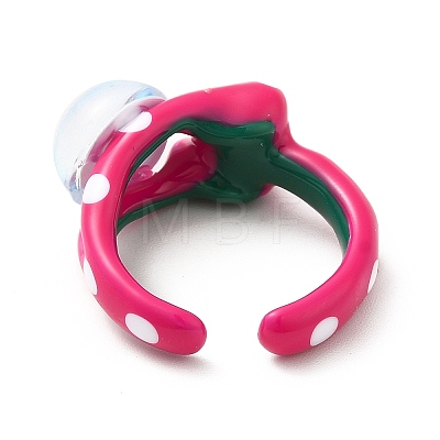 Acrylic Double Dragon Eye Open Cuff Ring RJEW-H111-04-1