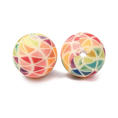 Food Grade Eco-Friendly Printed Silicone Beads SIL-A013-01A-19-1