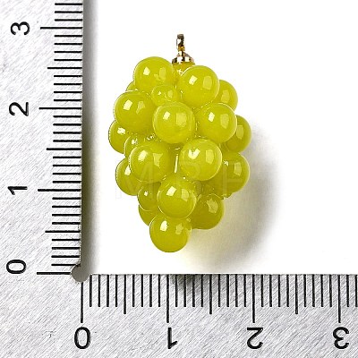 Grape Brass Acrylic Pendants OACR-R006-05G-08-1