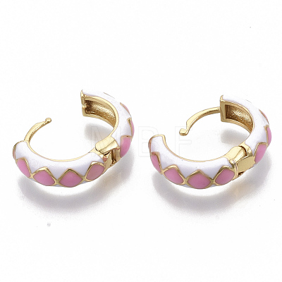 Brass Huggie Hoop Earrings EJEW-S209-05-1