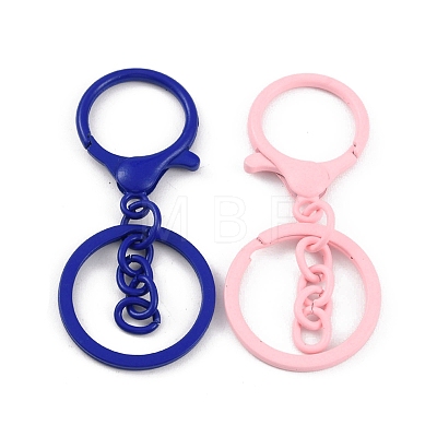 Spray Painted Alloy Keychain Lobster Clasps PALLOY-K004-03-1