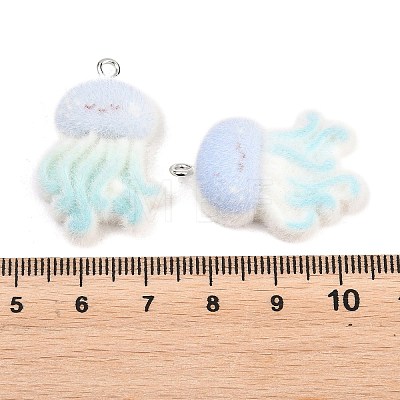 Flocking Opaque Resin Pendants RESI-P053-03D-P-1