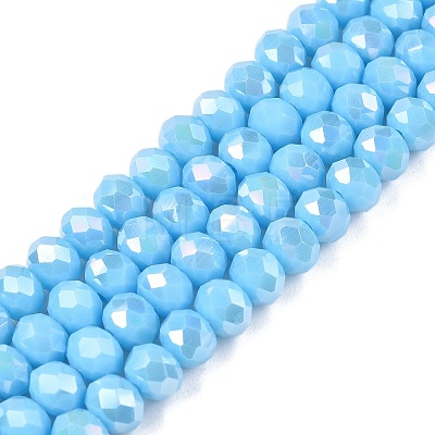 Electroplate Glass Beads Strands LS-EGLA-A044-P6mm-B08-1