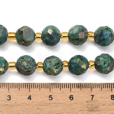 Electroplated Natural Druzy Geode Crystal Beads Strands G-F833-P01-10mm-03-1
