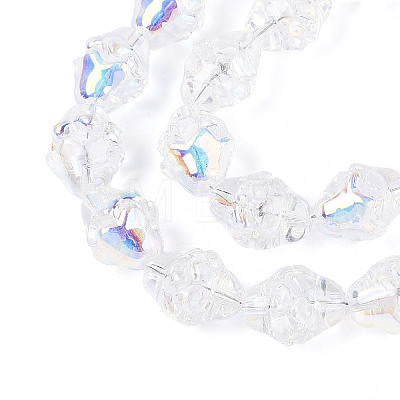 Electroplate Transparent Glass Beads Strands EGLA-N020-03A-1