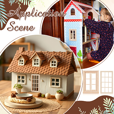 2 Bags 2 Styles Wooden Windows DIY-BC0017-40-1