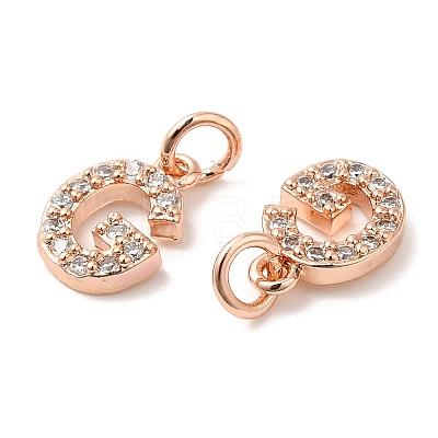 Brass Micro Pave Grade AAA Cubic Zirconia Charms LS-ZIRC-P067-11RG-G-NR-1