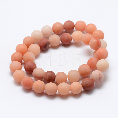 Natural Pink Aventurine Beads Strands X-G-G716-01-8mm-1