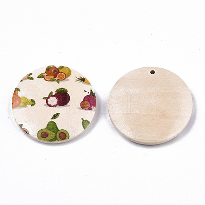 Fruit Seris Printed Wood Pendants WOOD-S045-103A-06-1