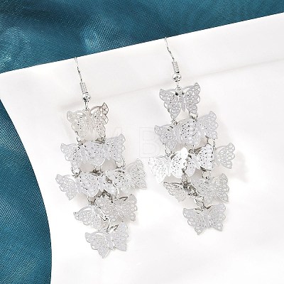 Brass Dangle Earrings EJEW-B157-02B-P-1