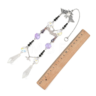 Halloween Bat Alloy Suncatcher HJEW-TA00495-1