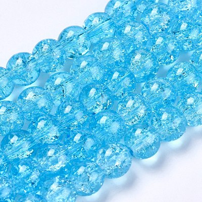 Crackle Glass Beads Strands X-CCG-Q001-8mm-A29-1