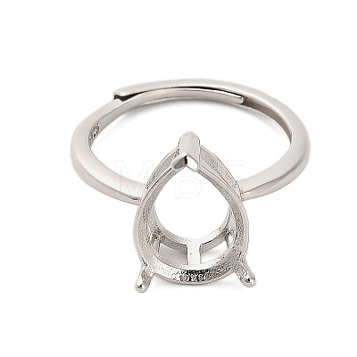 Rhodium Plated 925 Sterling Silver Adjustable Ring Components STER-NH0016-01C-P-1